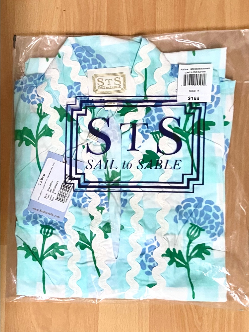 Sail to Sable Light Blue Floral Linen Caftan Dress - Picture 5 of 7